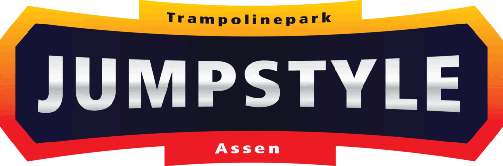 Het logo van Jumpstyle assen in de kleuren rood en geel